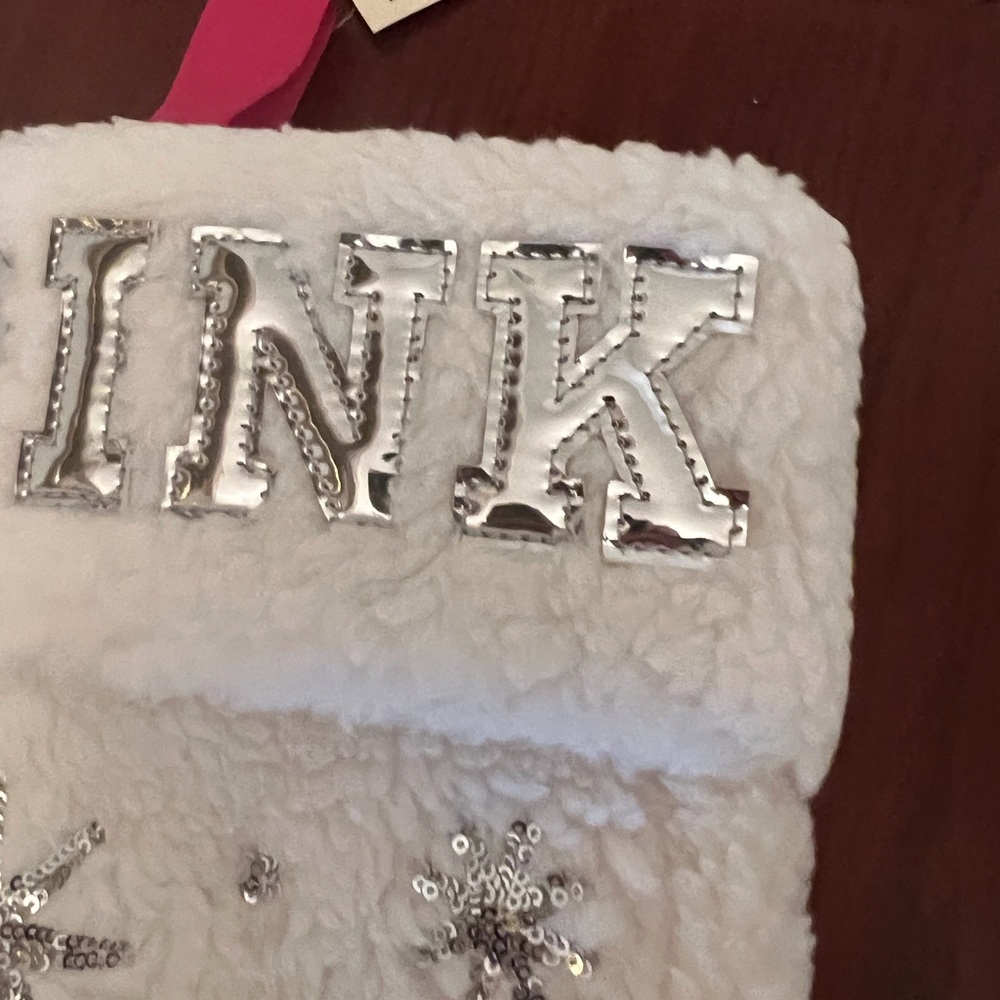 Vintage PINK  Faux Fur Christmas Stocking - Picture 7 of 11
